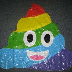INFLATABLE RAINBOW POOP EMOJI 4X4' POOL FLOAT